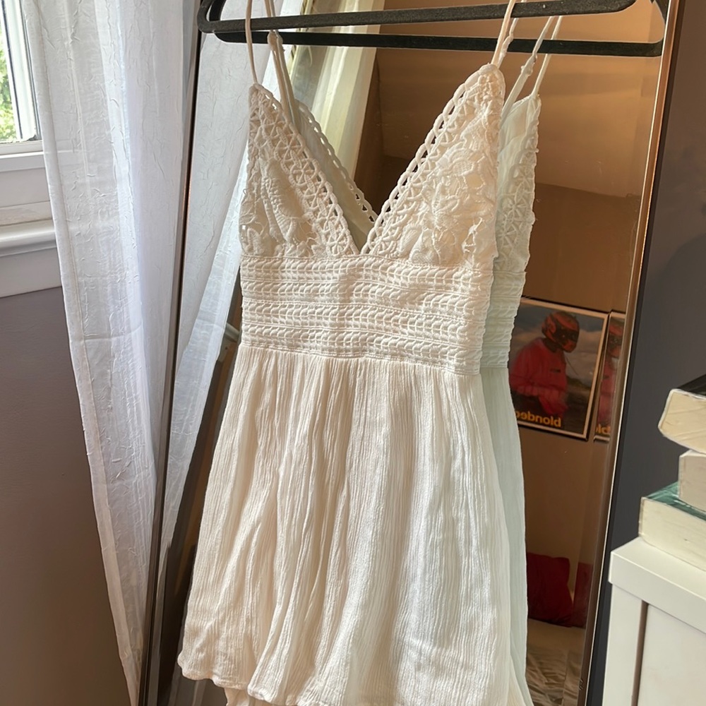 Perfect White Crochet topped romper